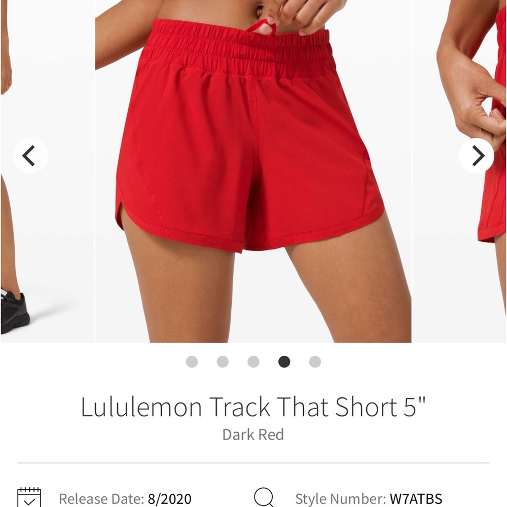 Lululemon Track That Short Mid Rise 5” in Dark Red Size 14